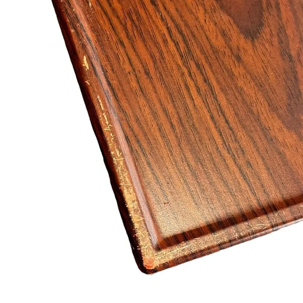 Vintage MCM Tuttocasa Orange Faux Wood Square Dip & Chip Dish Melamine
